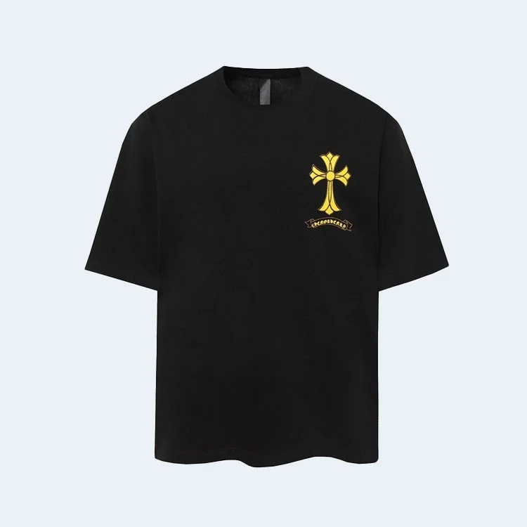 크롬하츠 크로스 프린트 티셔츠 블랙