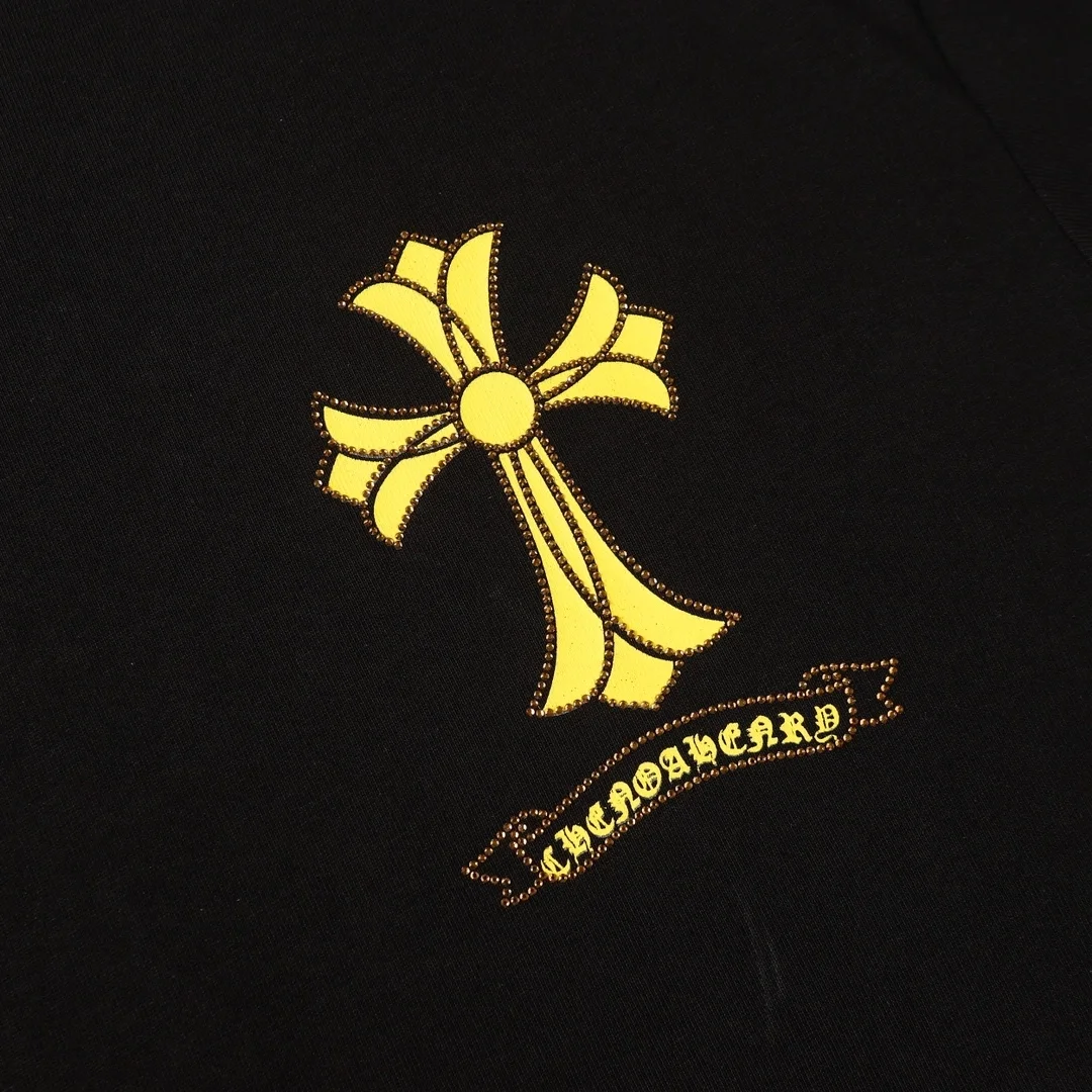 크롬하츠 크로스 프린트 티셔츠 블랙