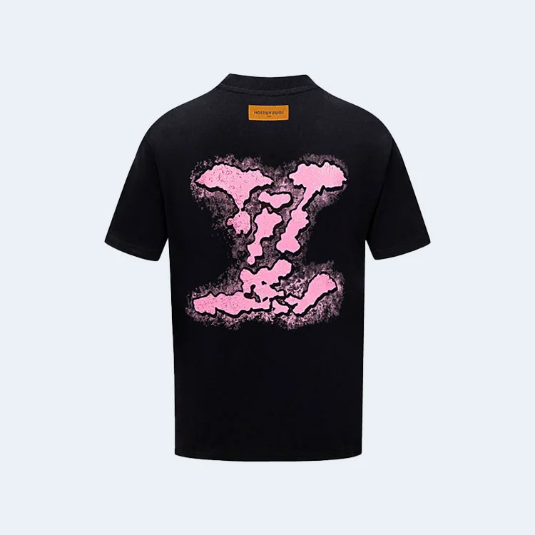 루이비통 클라우드 자카드 티셔츠 블랙