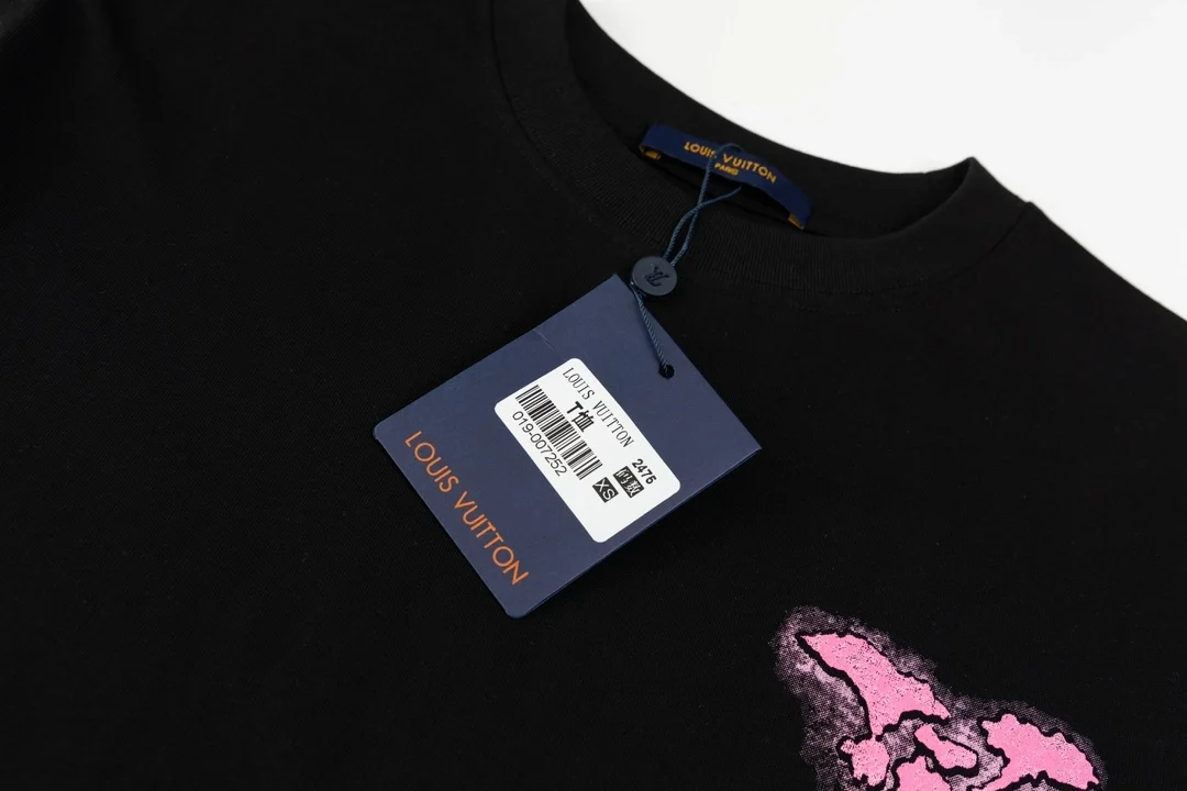 루이비통 클라우드 자카드 티셔츠 블랙