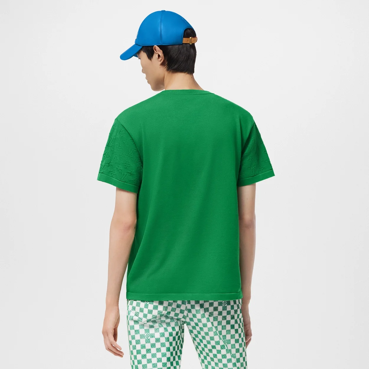 루이비통 숏 슬리브드 시그니처 크루넥 티셔츠 1AFIU1