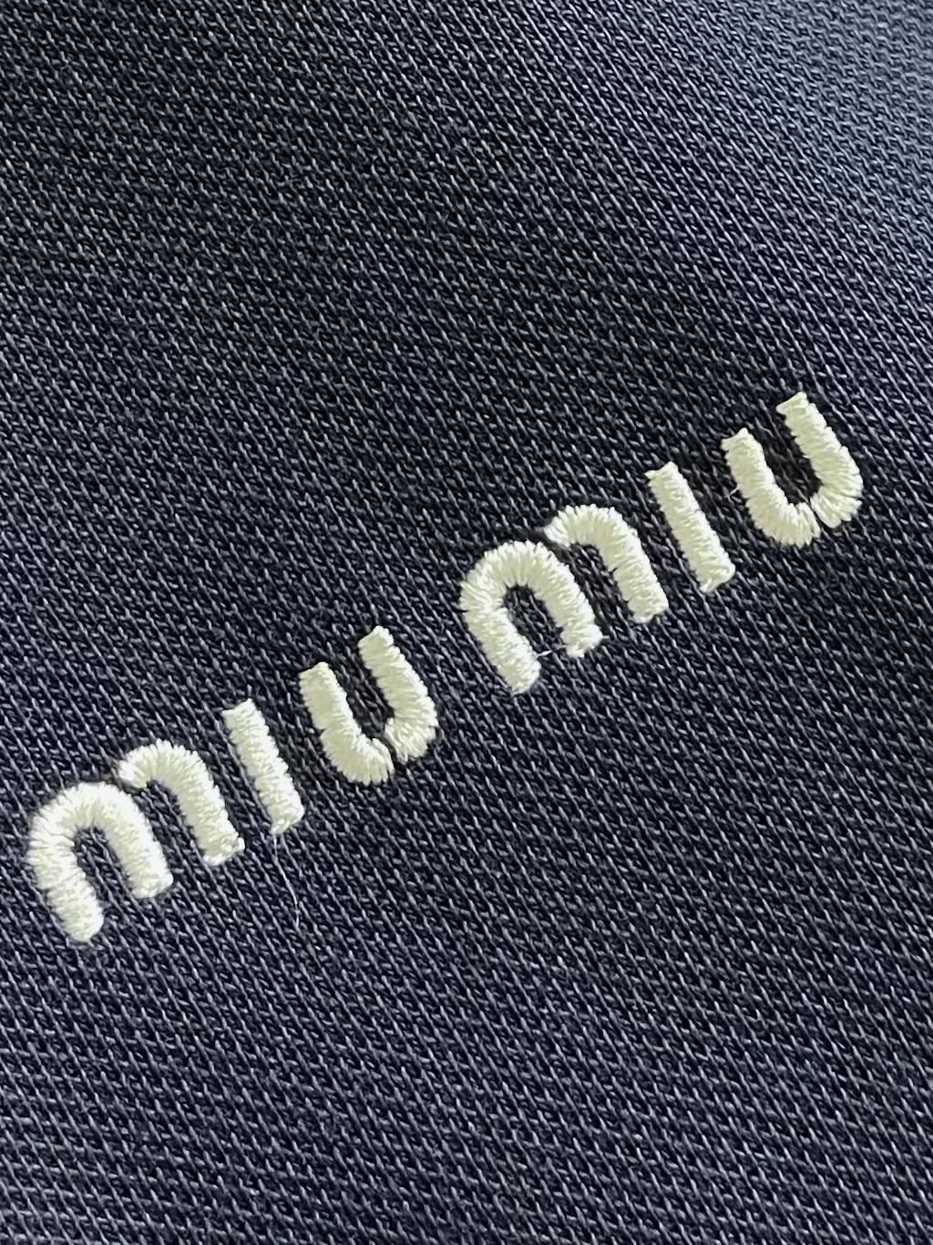 미우미우 코튼 피케 폴로 셔츠 네이비