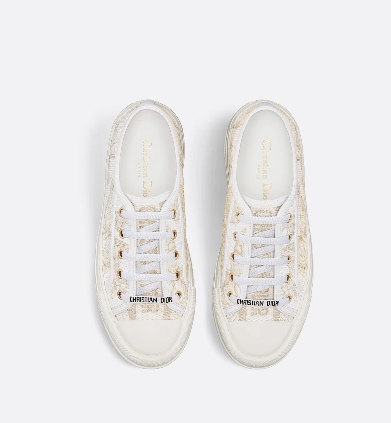 디올 플랫폼 스니커즈 화이트&골드