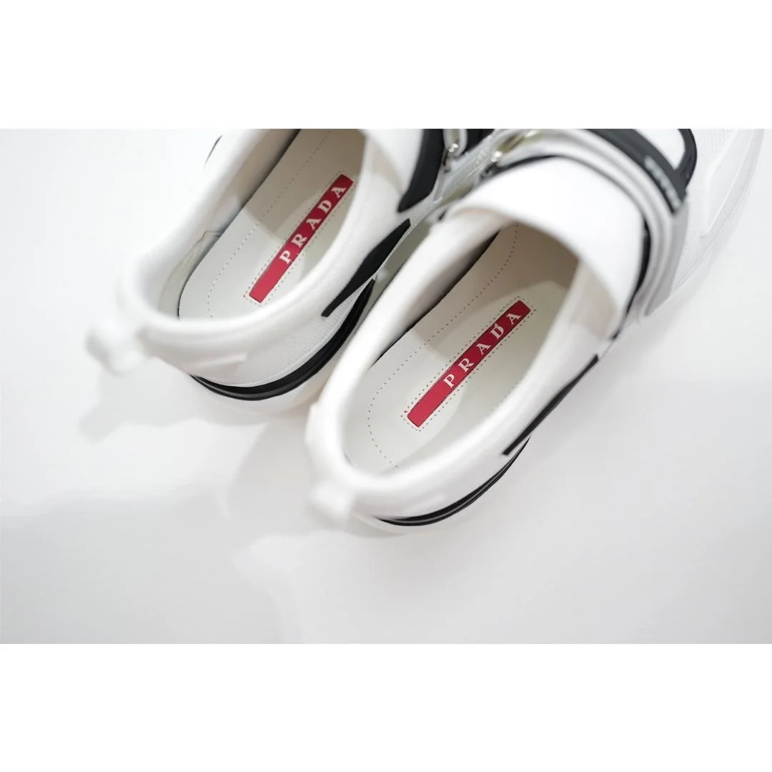 프라다 Diapason 브러시드 슈즈 브라운 그린