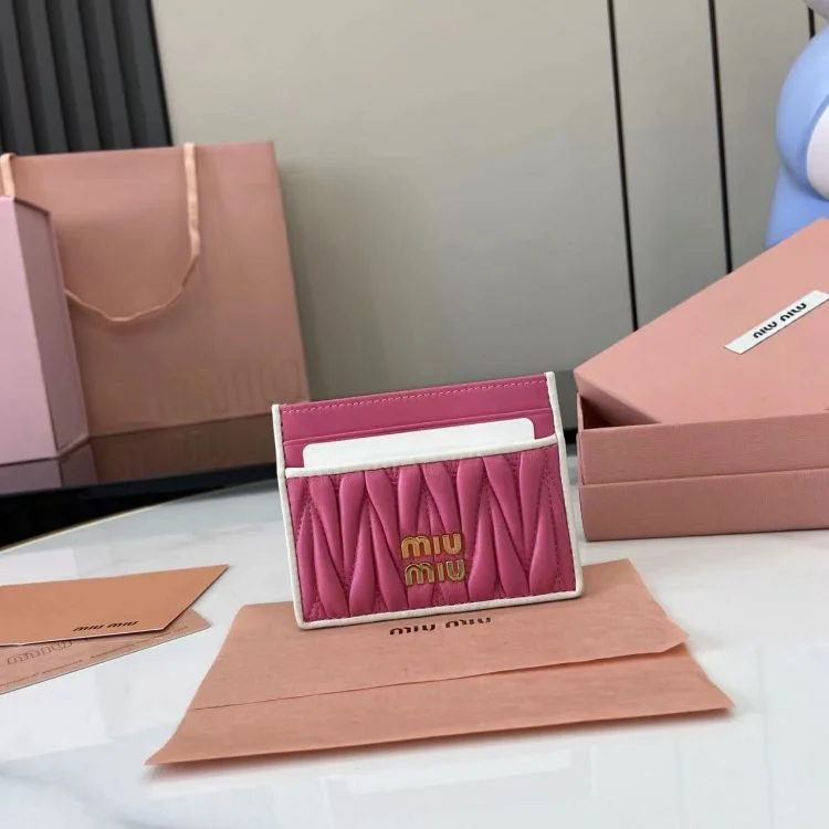 미우미우 세룰리안 가죽 카드 지갑 5MC076