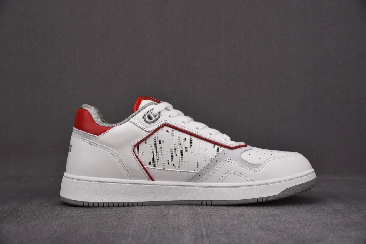 디올 B27 로우탑 스니커즈 화이트 레드