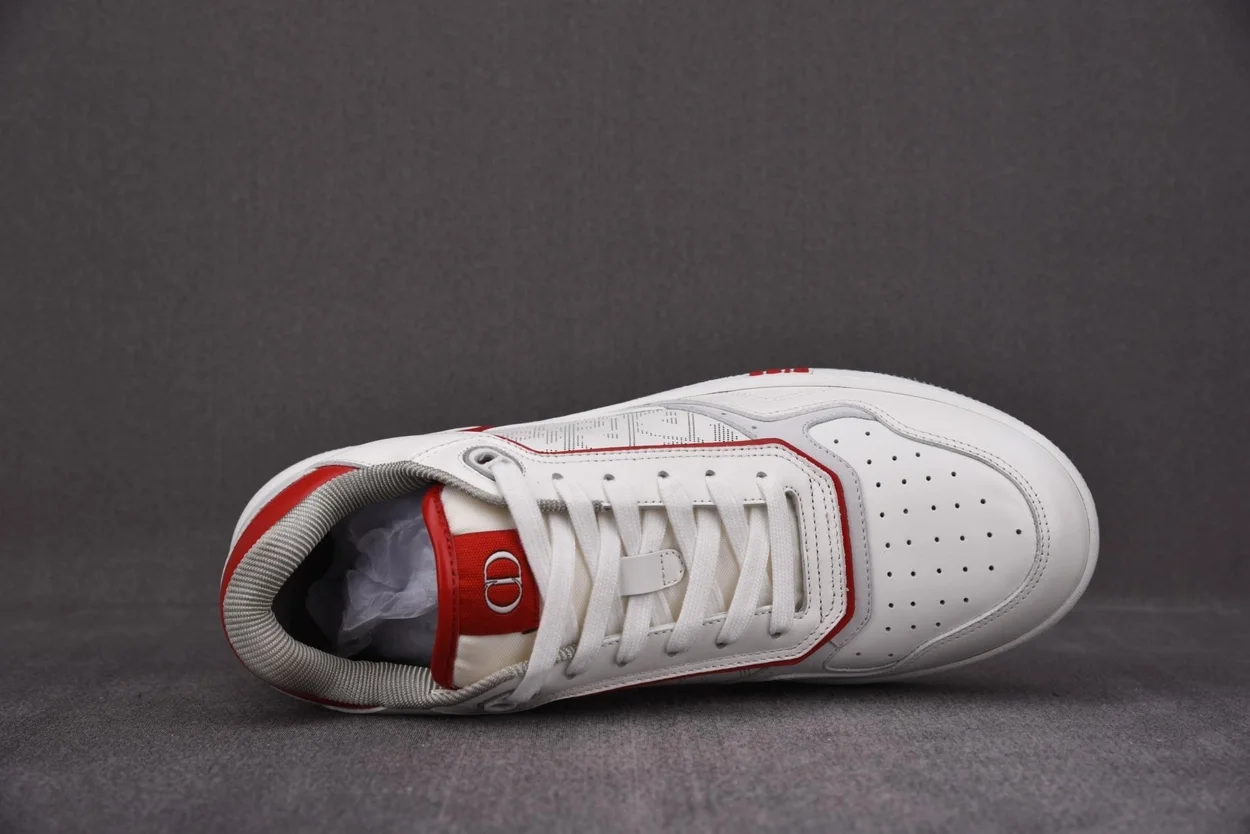 디올 B27 로우탑 스니커즈 화이트 레드