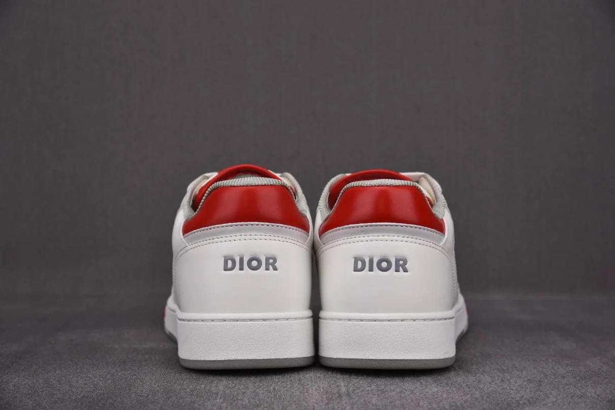 디올 B27 로우탑 스니커즈 화이트 레드