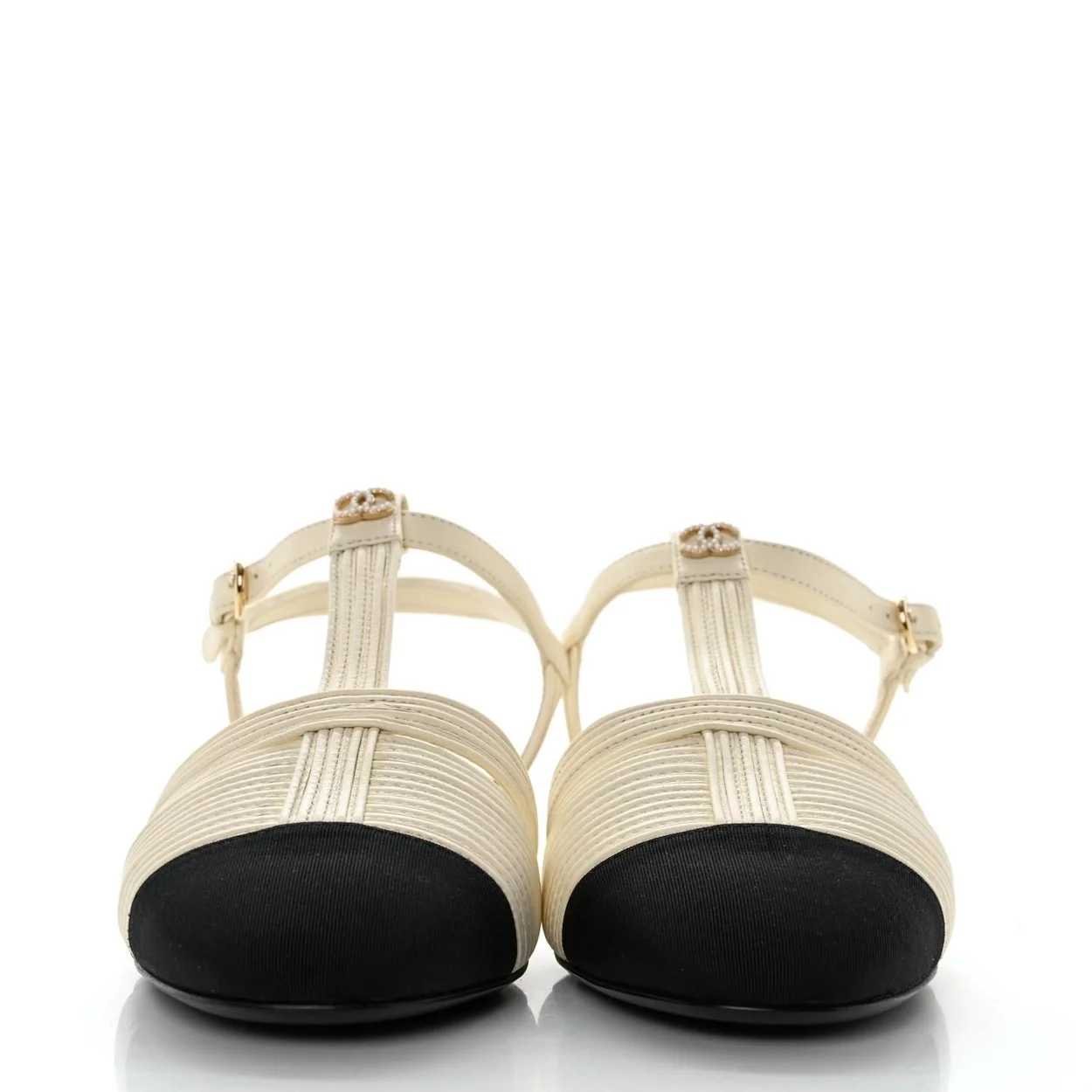 샤넬 램스킨 그로그랭 토 오픈 샌들