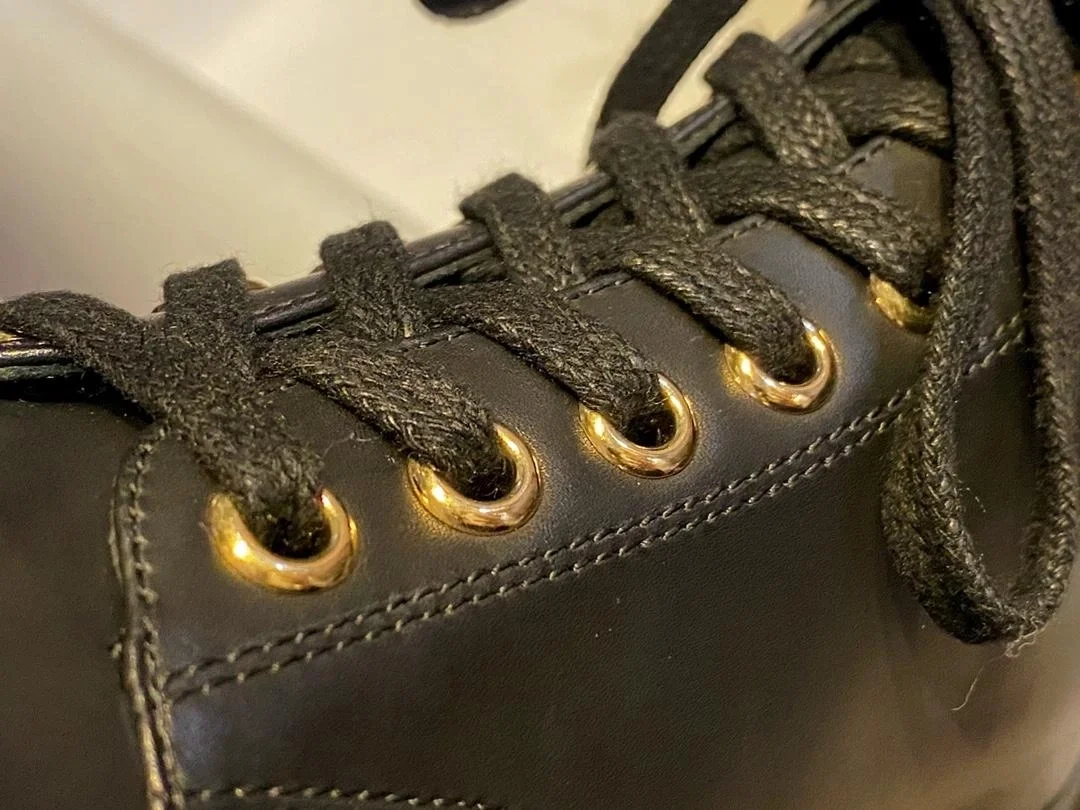 샤넬 레이스업 램스킨 카프스킨 부츠 블랙