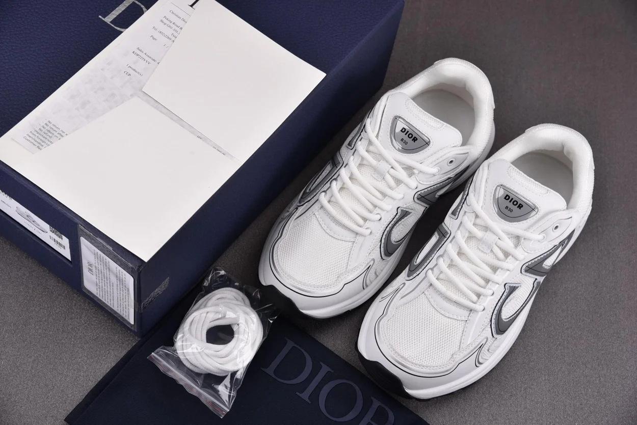 디올 B30 스니커즈 화이트 메시 & 테크니컬 패브릭
