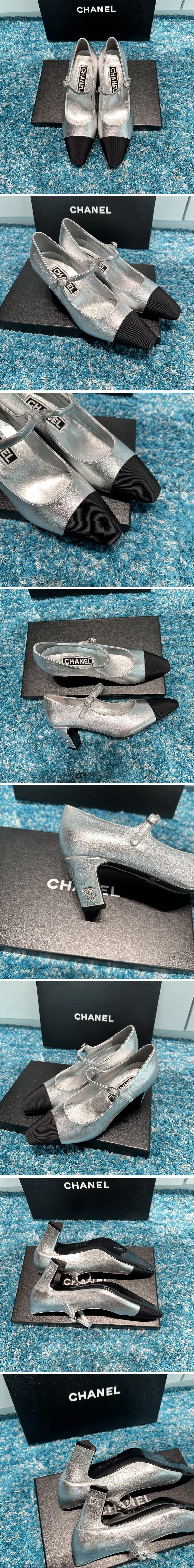 샤넬 투톤 슬링백 펌프스 6.5cm