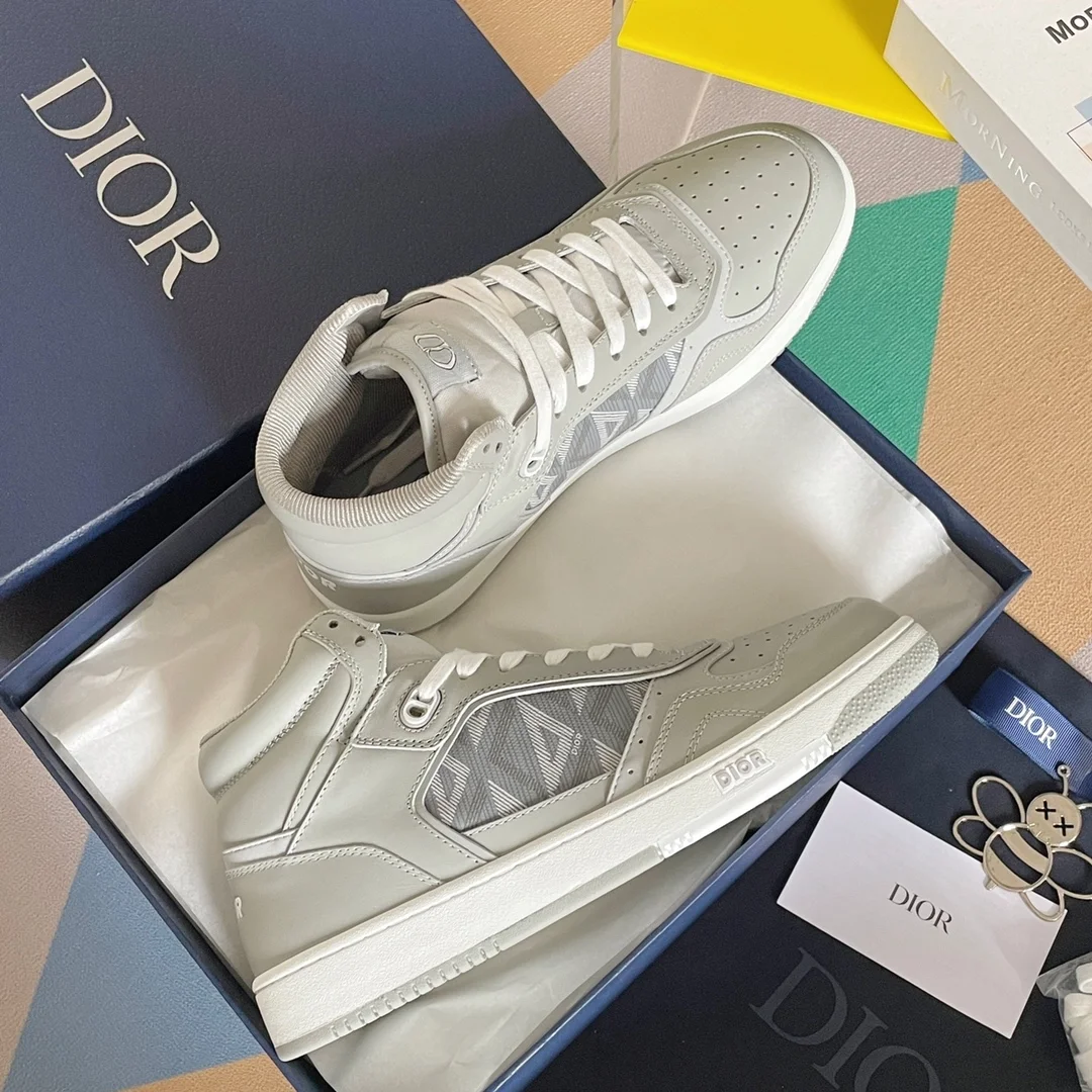 디올 B27 하이탑 스니커즈 그레이 스무스