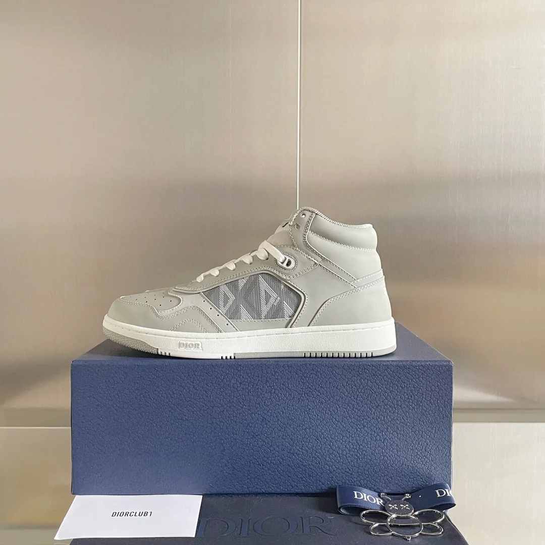 디올 B27 하이탑 스니커즈 그레이 스무스