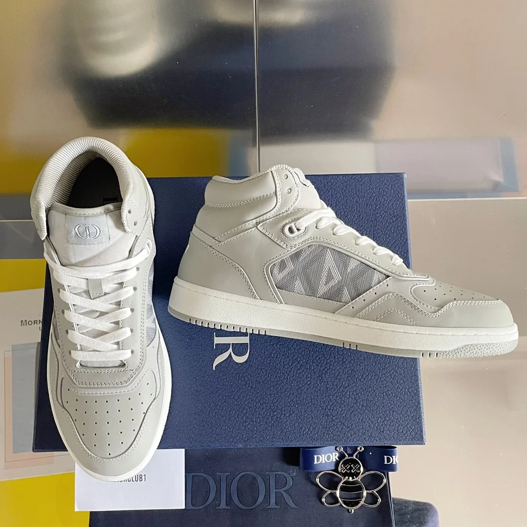 디올 B27 하이탑 스니커즈 그레이 스무스