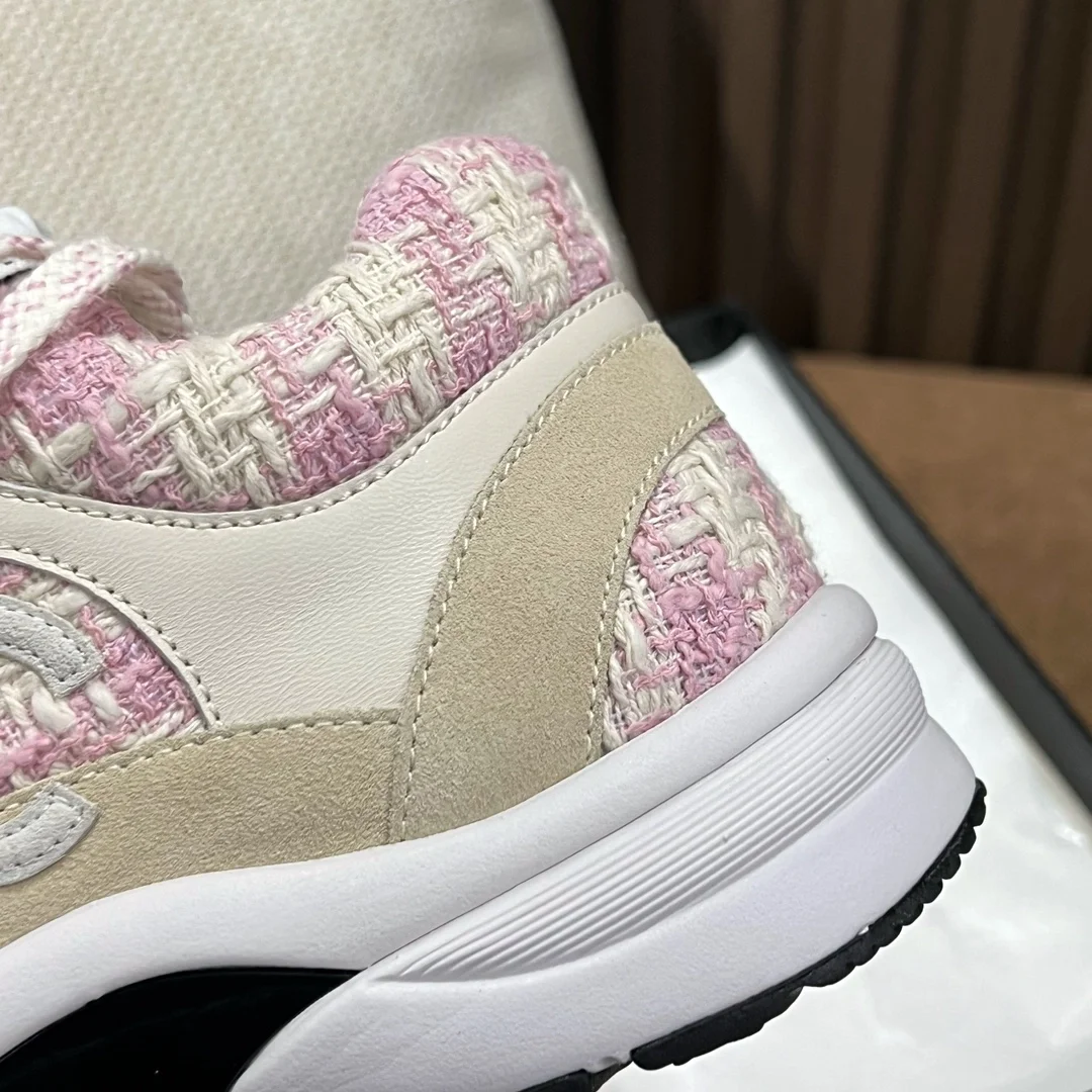 샤넬 cc로고 트위트 스니커즈 핑크