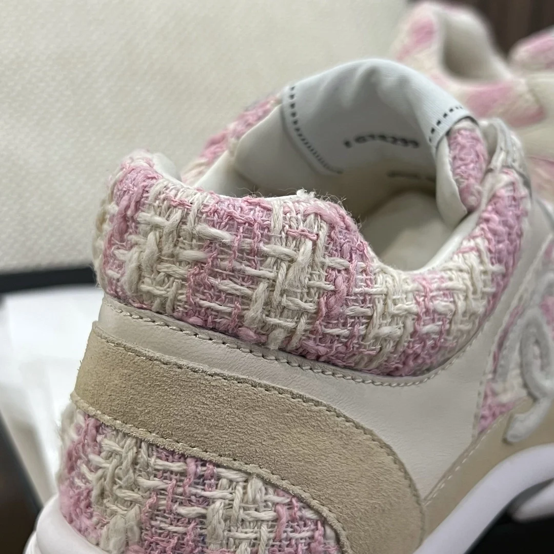 샤넬 cc로고 트위트 스니커즈 핑크