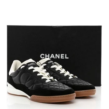 샤넬 스웨이드 카프스킨 퀄팅 스니커즈