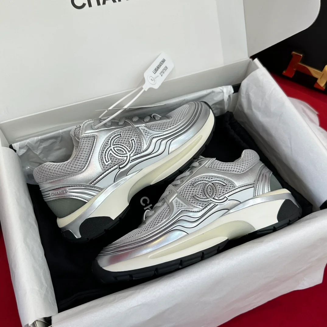 샤넬 CC로고 크루즈 테니스 스니커즈 실버