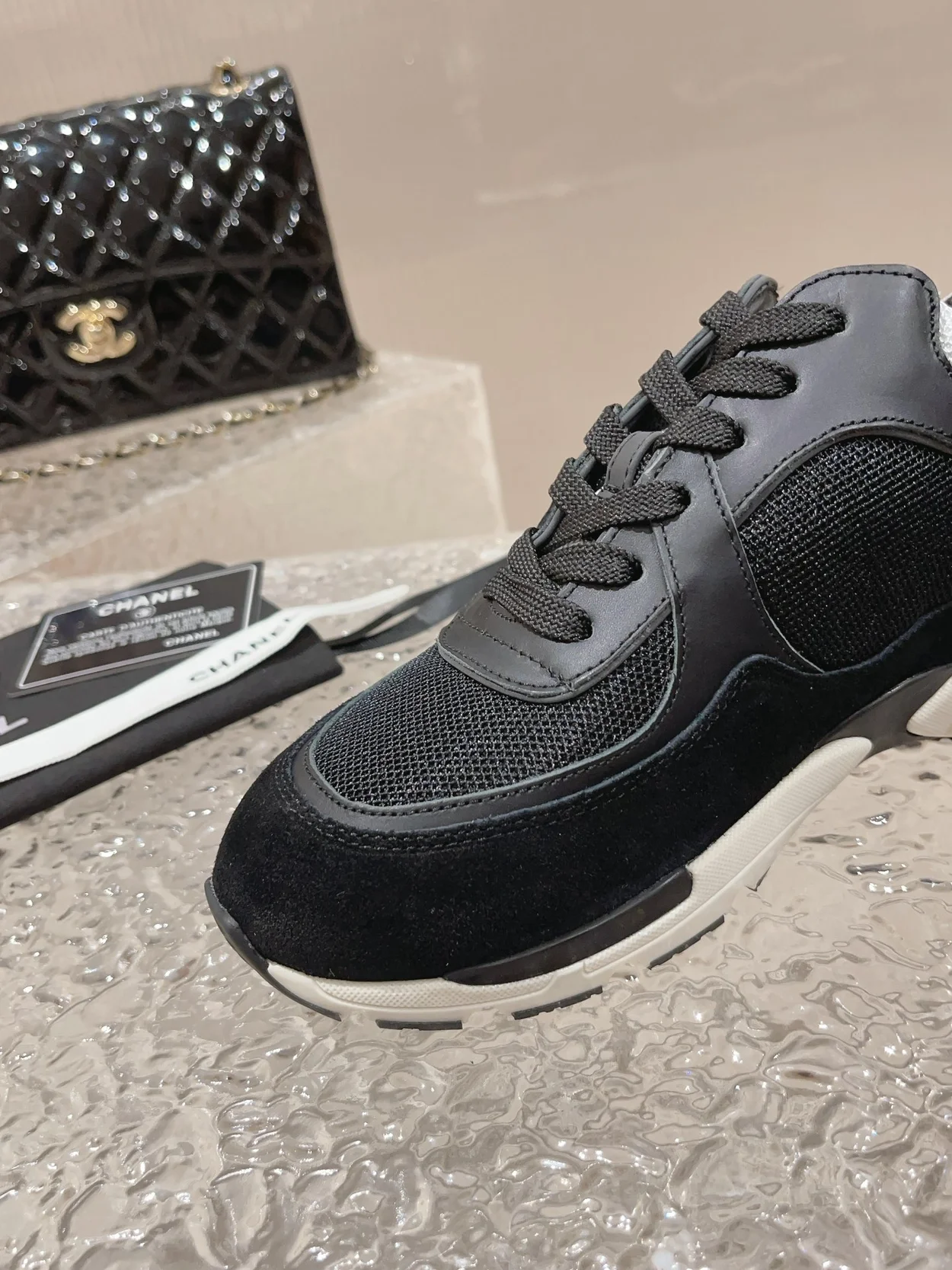 샤넬 스니커즈 스웨이드 네이비 블랙