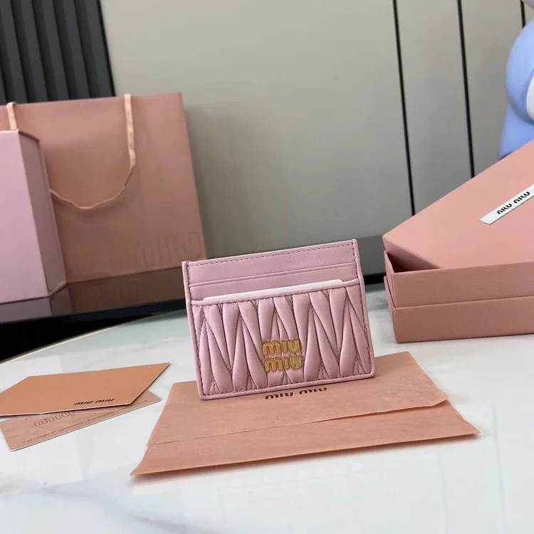 미우미우 세룰리안 가죽 카드 지갑 5MC076