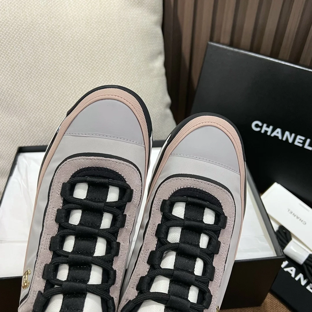 샤넬 믹스드 파이버 스니커즈 핑크