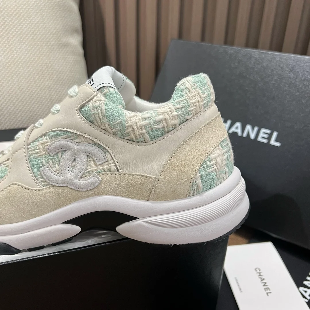 샤넬 스니커즈 코튼 트위드 라이트 블루