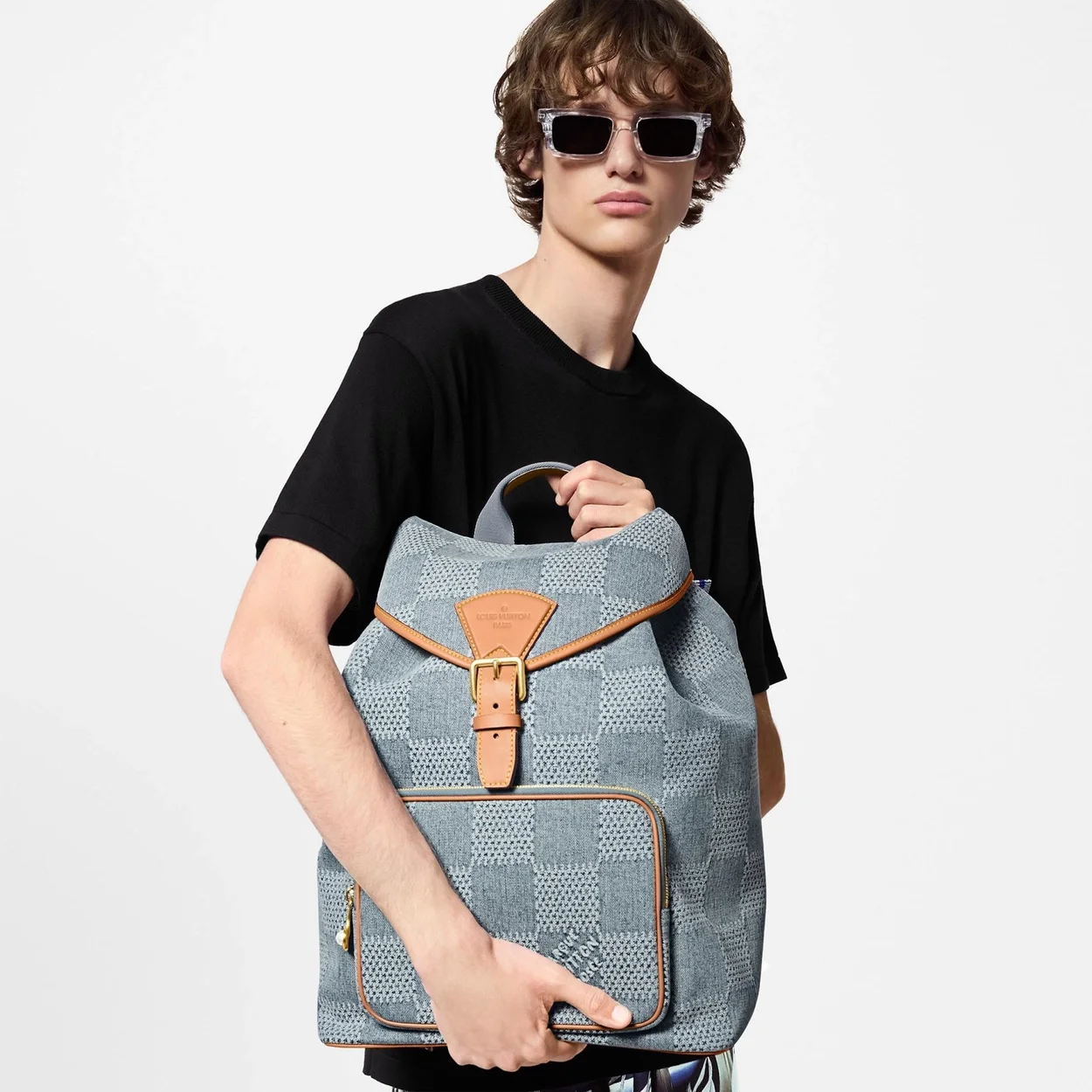 루이비통 몽수리 백팩 다미에 데님 블루 N40708