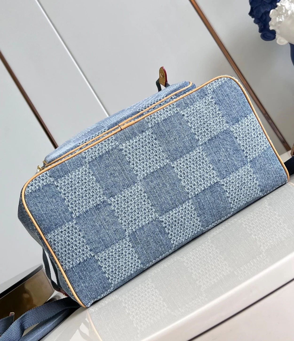 루이비통 몽수리 백팩 다미에 데님 블루 N40708