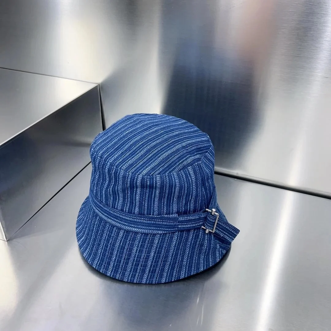 미우미우 스트라이프 데님 네이비 버킷 햇