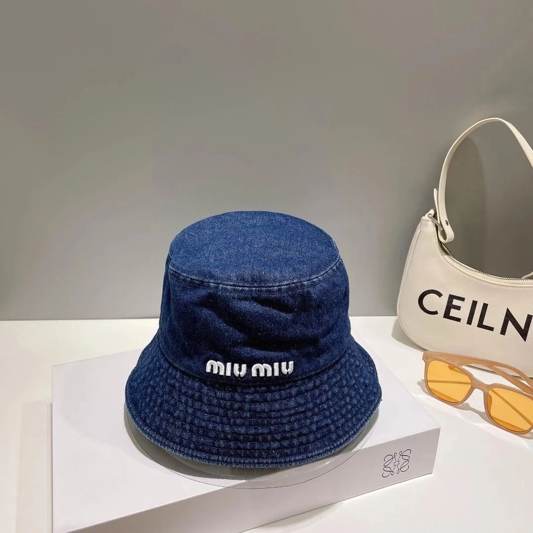 미우미우 데님 블루 버킷 햇