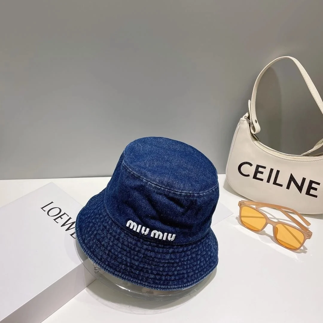미우미우 데님 블루 버킷 햇