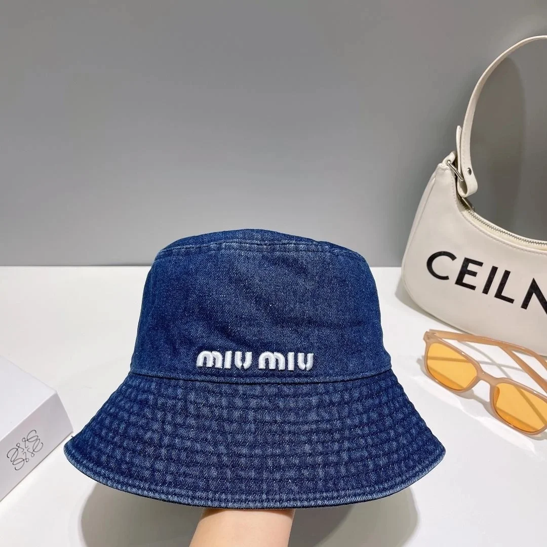미우미우 데님 블루 버킷 햇