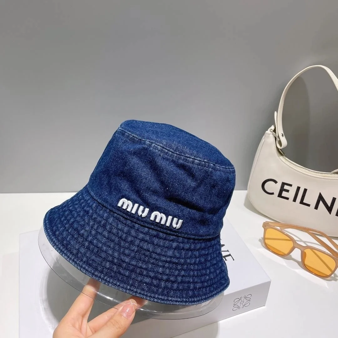 미우미우 데님 블루 버킷 햇