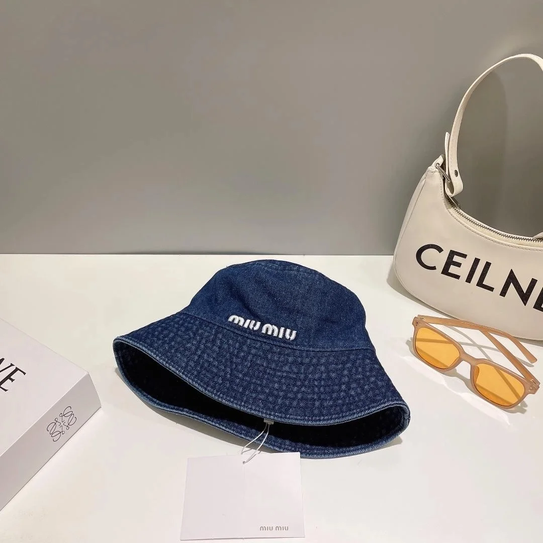 미우미우 데님 블루 버킷 햇