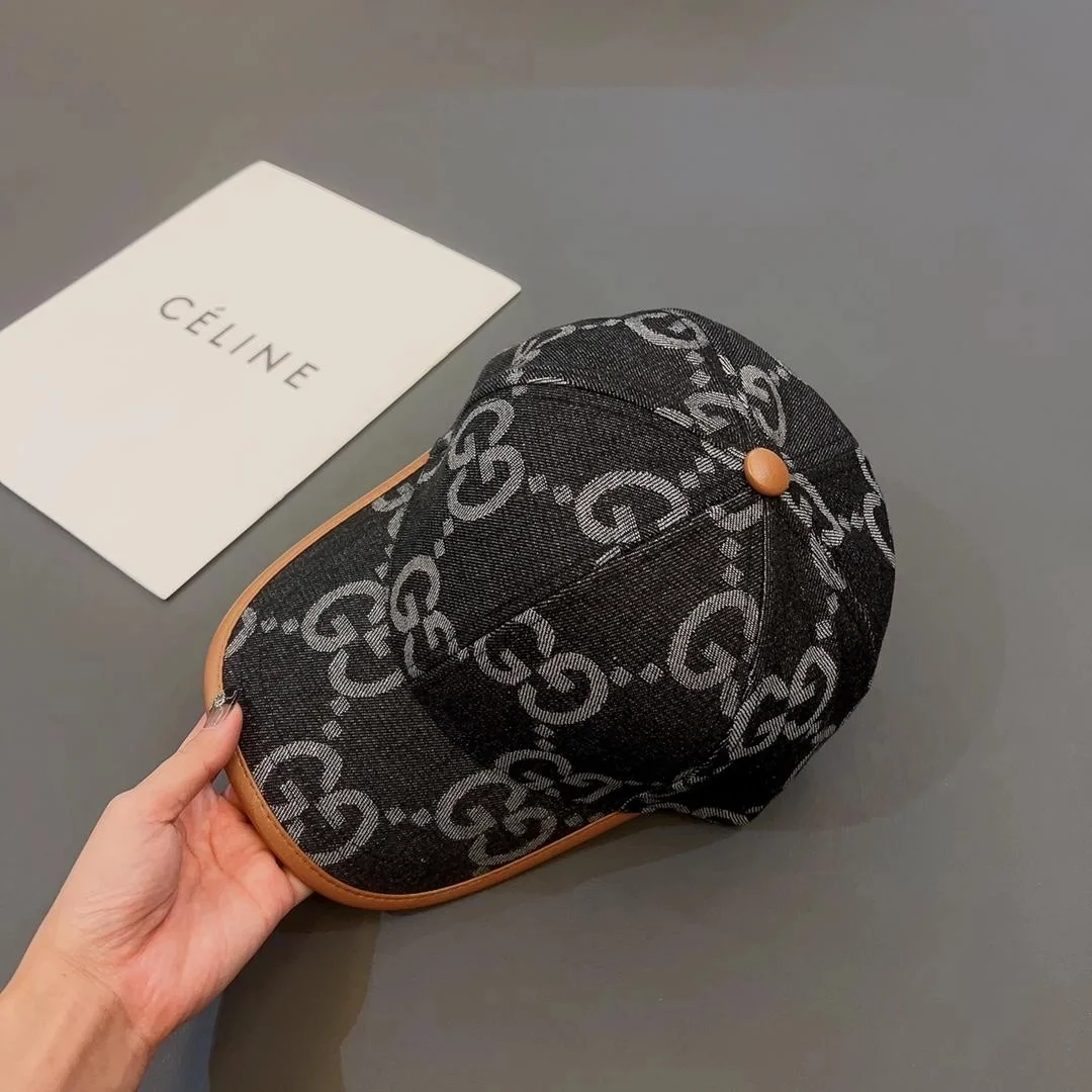 구찌 데님 코튼 블랙 베이스볼 캡