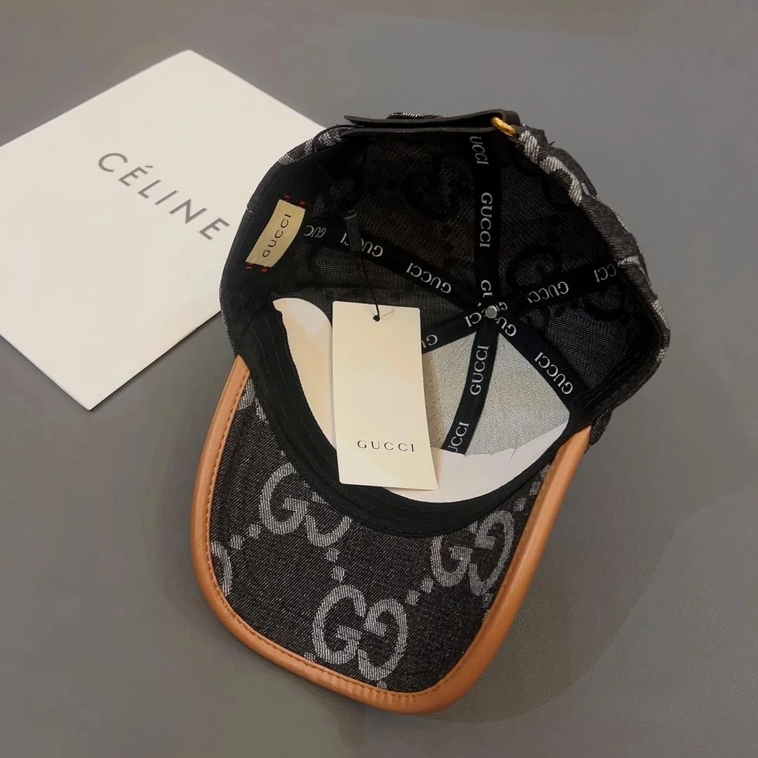 구찌 데님 코튼 블랙 베이스볼 캡