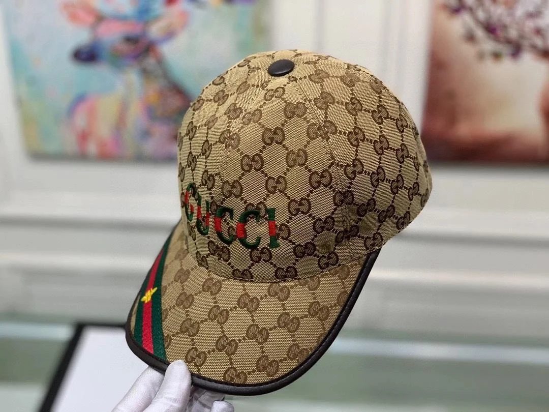 구찌 비 웨빙 베이지 베이스볼 캡