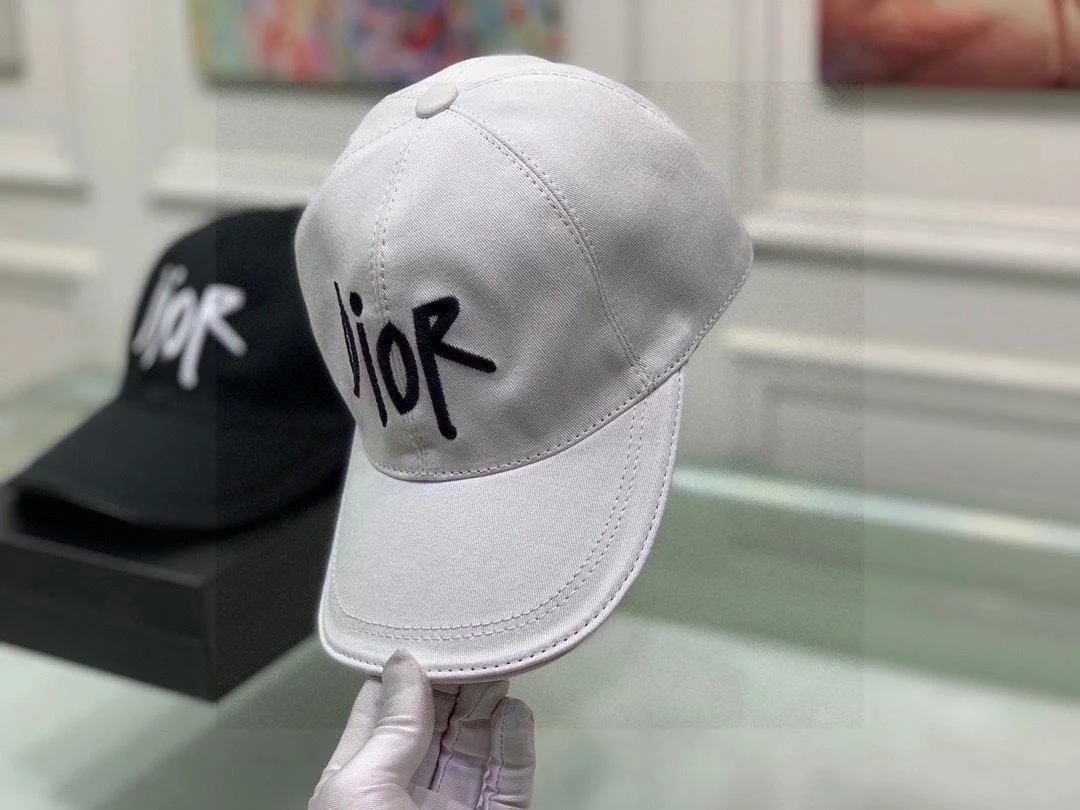 디올 x 스투시 시그니처 자수 화이트 캡