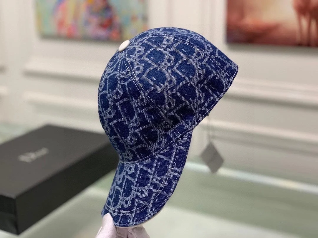 디올 오블리크 자카드 딥 블루 베이스볼 캡