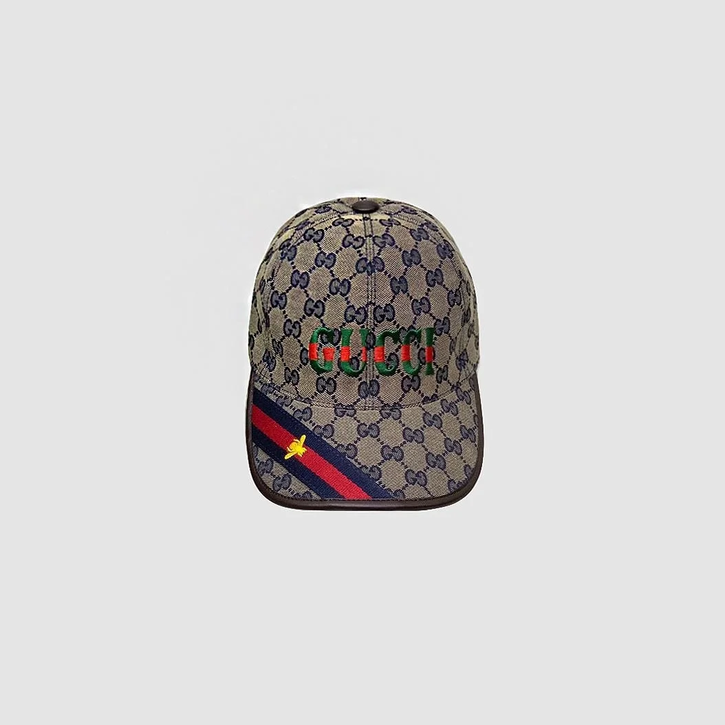 구찌 비 웨빙 네이비 베이스볼 캡