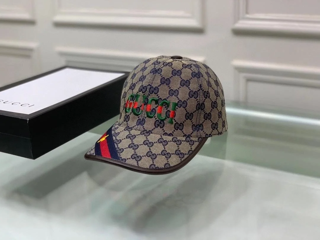 구찌 비 웨빙 네이비 베이스볼 캡