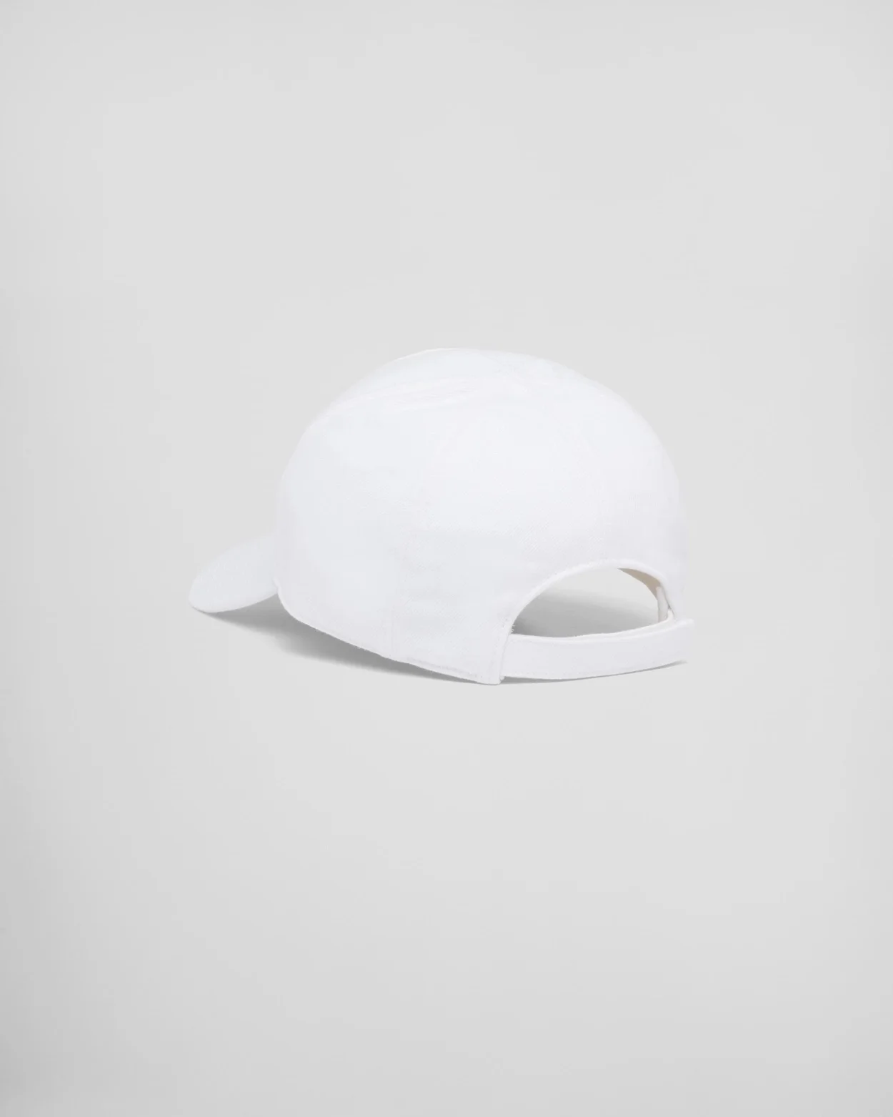 프라다 드릴 화이트 코튼 베이스볼 캡