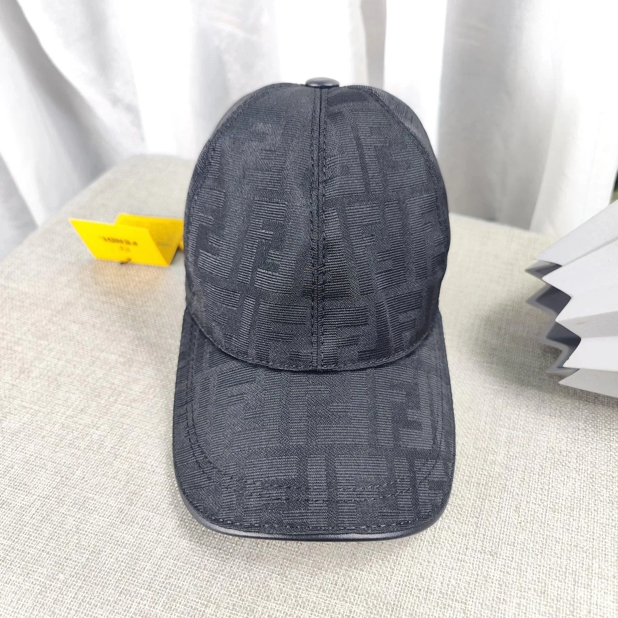 펜디 블랙 패브릭 베이스볼 캡