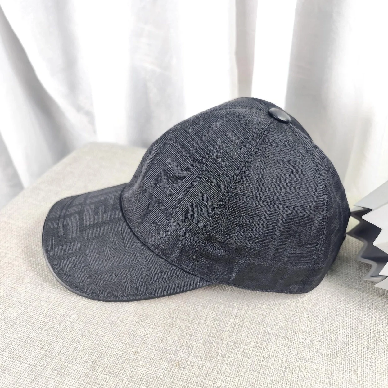 펜디 블랙 패브릭 베이스볼 캡