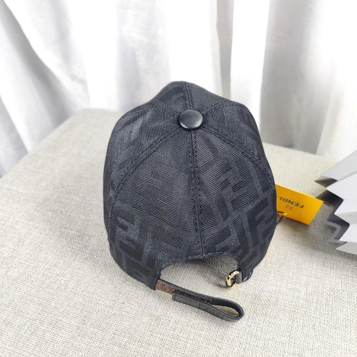 펜디 블랙 패브릭 베이스볼 캡