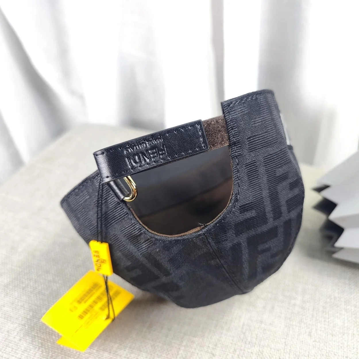 펜디 블랙 패브릭 베이스볼 캡