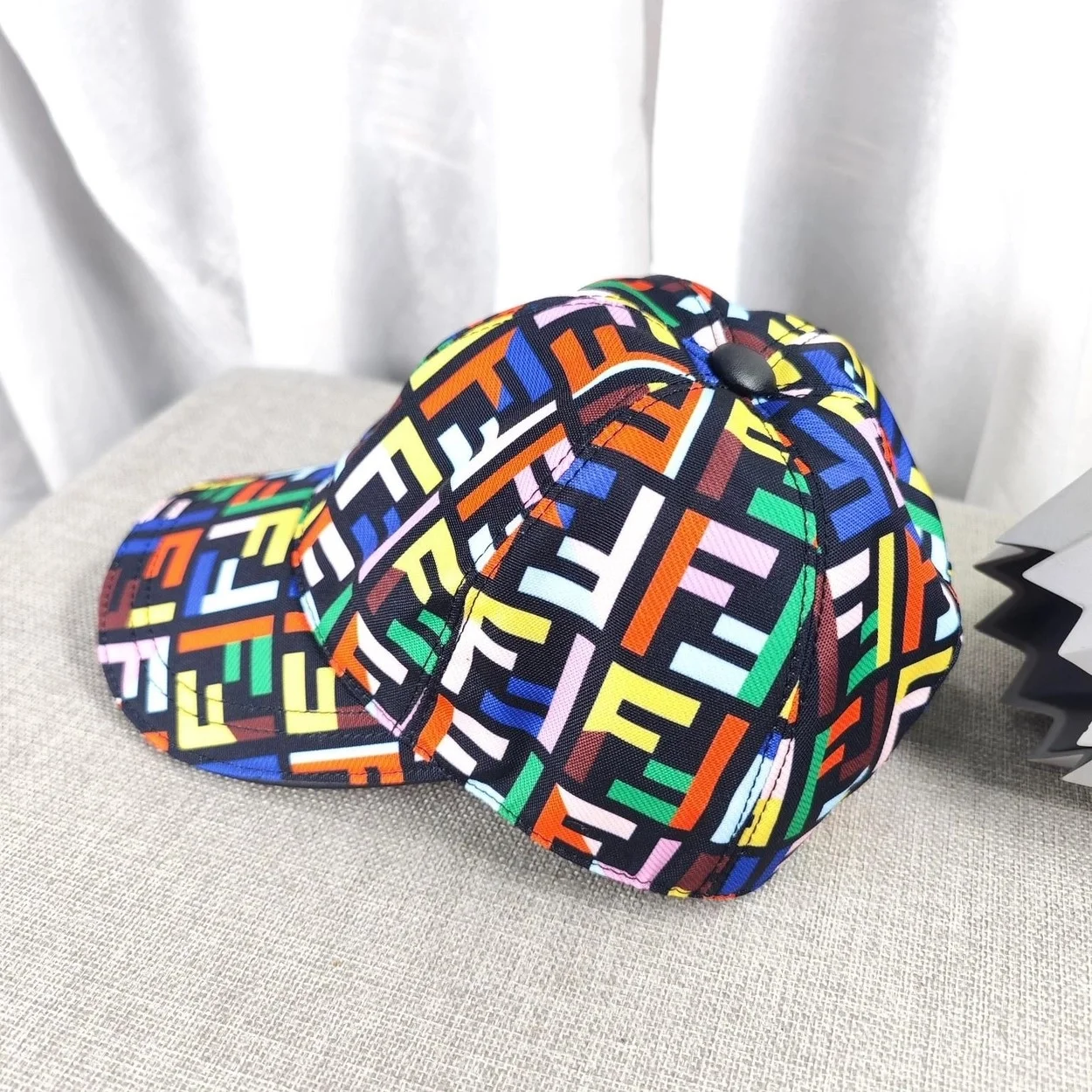 펜디 멀티 컬러 패브릭 베이스볼 캡