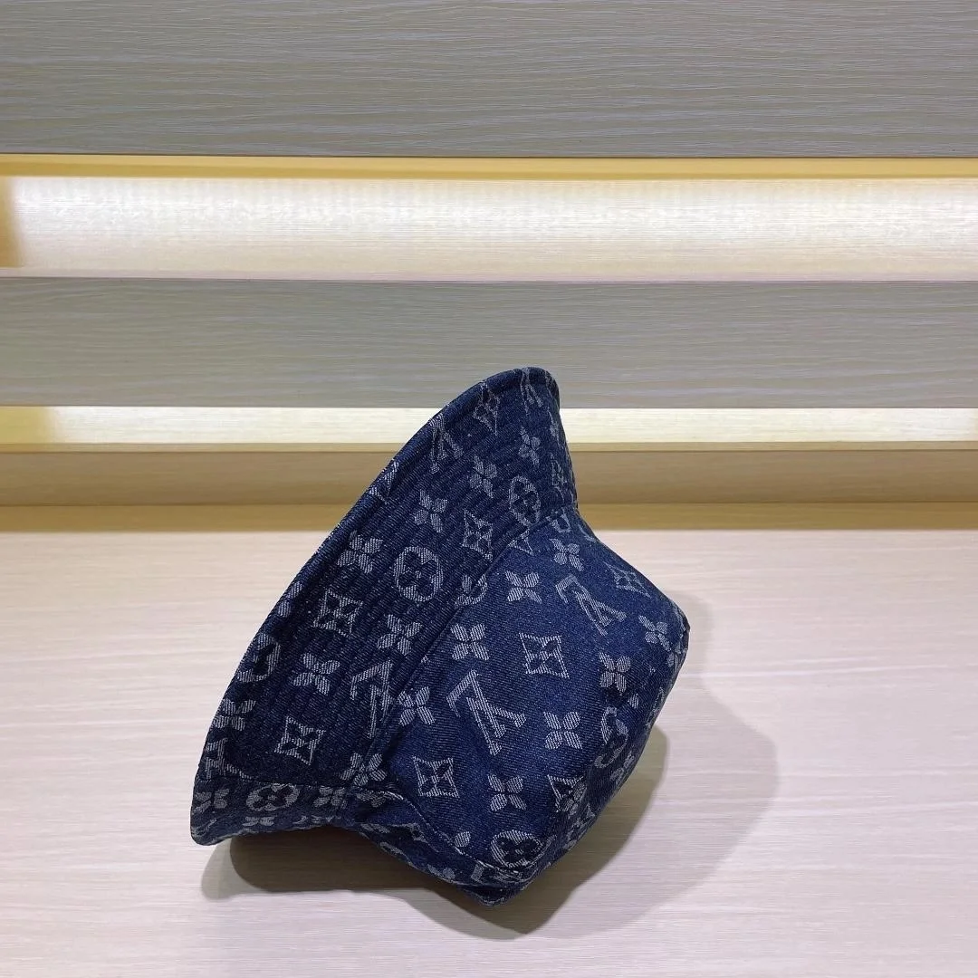 루이비통 모노그램 자카드 블루 데님 버킷 햇
