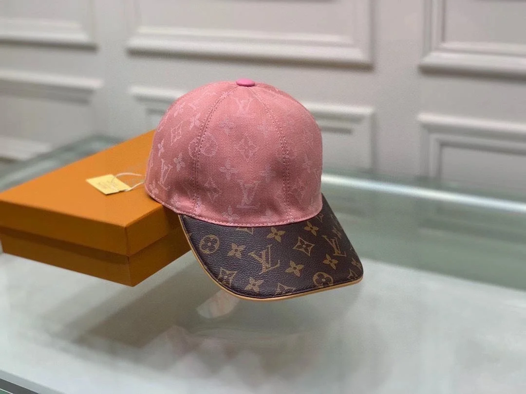 루이비통 모노그램 자카드 레더 핑크 베이스볼 캡